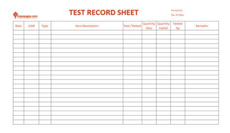 clegg test record sheet